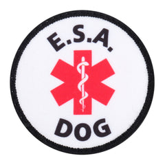 SERVICE DOG OR EMOTIONAL SUPPORT ANIIMAL ESA E.S.A. PATCHES SMALL MEDIUM ROUND