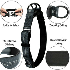 Reflective Nylon Dog Collar with Quick Release Buckle, 5 Colors, Adjustable M L