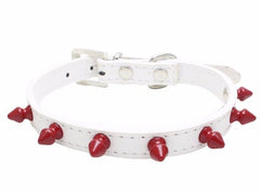 Small Spiked Studded Rivets Dog Pet Leather Collar Black Red White Toy Mini XS S
