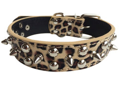 Large Spiked Studded Dog Pet Collar Faux Leather Medium-Large Dog Pet Adjustable