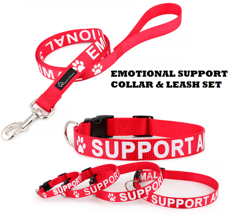 EMOTIONAL SUPPORT ESA - ALL ACCESS Dog Pet Animal Cat Dog Collar & Leash XS - XL