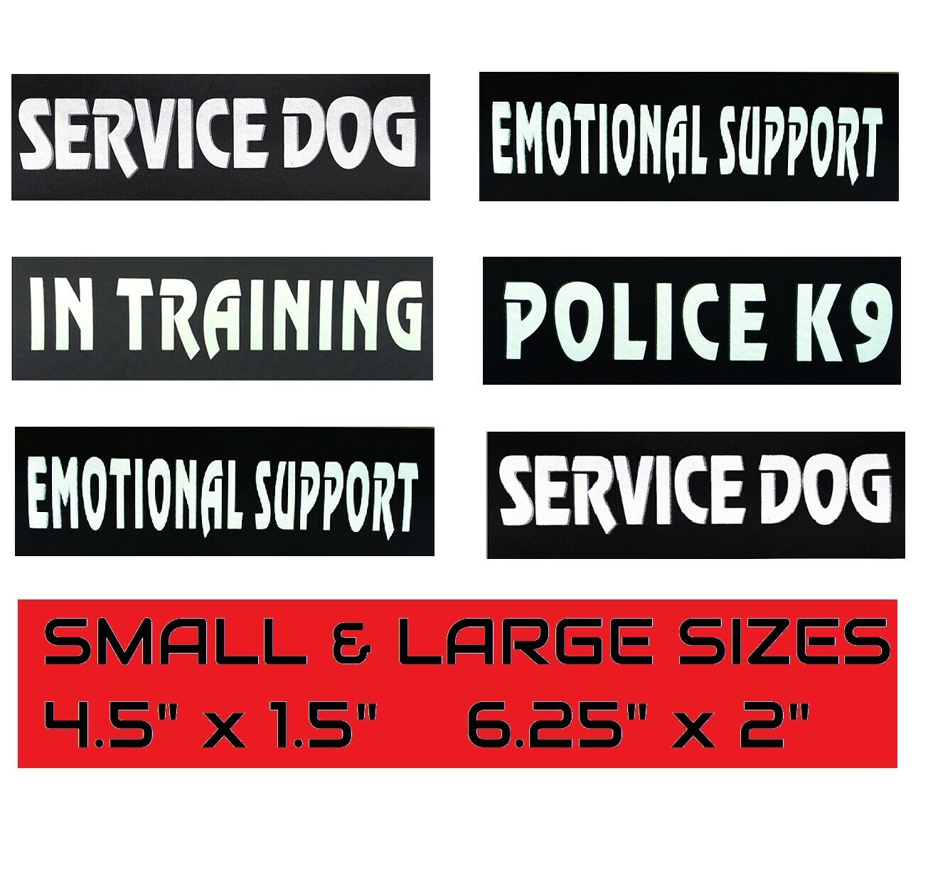 Pair Of SERVICE DOG • EMOTIONAL Velcro Patches Reflective Tag Harness –  PlentyPaws