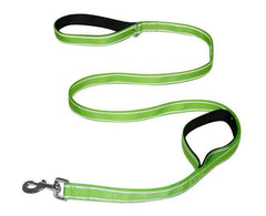 5FT DOUBLE HANDLE Rope Leash Lead Padded Handle Reflective East 2Clip To Harness