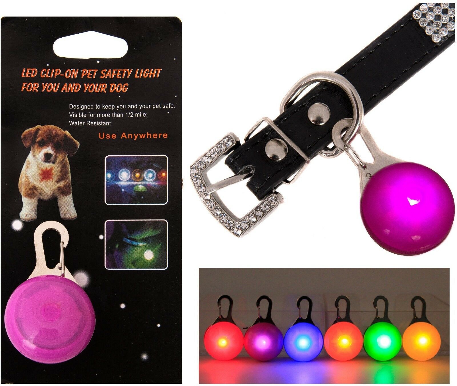 Pet Dog Flashing Blinking Pendant Bulb Buckle Clip Glow Safety C – PlentyPaws