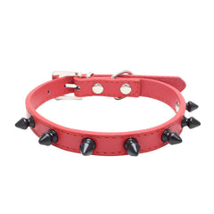 Small Spiked Studded Rivets Dog Pet Leather Collar Black Red White Toy Mini XS S